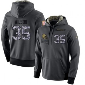 Cleveland Browns #35 Howard Wilson Stitched Black Anthracite Salute to Service Player Performance Hoodie