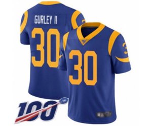 Los Angeles Rams #30 Todd Gurley Royal Blue Alternate Vapor Untouchable Limited Player 100th Season Football Jersey