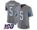 Detroit Lions #5 Matt Prater Limited Steel Rush Vapor Untouchable 100th Season Football Jersey
