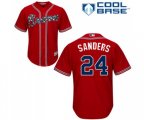 Atlanta Braves #24 Deion Sanders Replica Red Alternate Cool Base Baseball Jersey