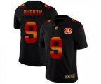 Cincinnati Bengals #9 Joe Burrow Black Red Orange Stripe Vapor Limited NFL Jersey