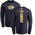 Nashville Predators #46 Pontus Aberg Navy Blue Backer Long Sleeve T-Shirt