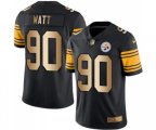 Pittsburgh Steelers #90 T. J. Watt Limited Black Gold Rush Vapor Untouchable Football Jersey