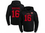 San Francisco 49ers #16 Joe Montana Black Name & Number Pullover NFL Hoodie