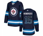 Winnipeg Jets #15 Matt Hendricks Authentic Navy Blue Drift Fashion NHL Jersey