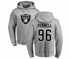 Oakland Raiders #96 Clelin Ferrell Ash Name & Number Logo Pullover Hoodie