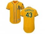 Oakland Athletics #43 Dennis Eckersley Gold Flexbase Authentic Collection MLB Jersey