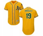 Oakland Athletics #19 Josh Phegley Gold Alternate Flex Base Authentic Collection Baseball Jersey