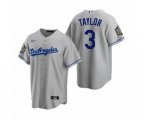 Los Angeles Dodgers Chris Taylor Gray 2020 World Series Replica Road Jersey