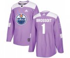 Edmonton Oilers #1 Laurent Brossoit Authentic Purple Fights Cancer Practice NHL Jersey