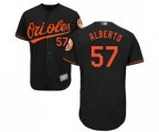 Baltimore Orioles #57 Hanser Alberto Black Alternate Flex Base Authentic Collection Baseball Jersey