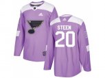 Adidas St. Louis Blues #20 Alexander Steen Purple Authentic Fights Cancer Stitched NHL Jersey