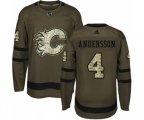 Calgary Flames #4 Rasmus Andersson Authentic Green Salute to Service Hockey Jersey