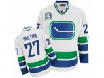 Vancouver Canucks #27 Ben Hutton Authentic White Third 40TH Patch NHL Jersey