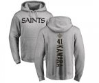 New Orleans Saints #41 Alvin Kamara Ash Backer Pullover Hoodie