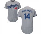 Los Angeles Dodgers #14 Enrique Hernandez Grey Flexbase Authentic Collection Baseball Jersey