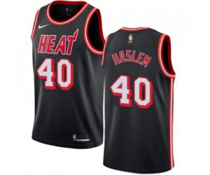 Miami Heat #40 Udonis Haslem Swingman Black Black Fashion Hardwood Classics NBA Jersey