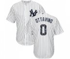 New York Yankees #0 Adam Ottavino Authentic White Team Logo Fashion Baseball Jersey