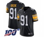 Pittsburgh Steelers #91 Kevin Greene Black Alternate Vapor Untouchable Limited Player 100th Season Football Jersey