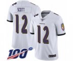 Baltimore Ravens #12 Jaleel Scott White Vapor Untouchable Limited Player 100th Season Football Jersey