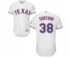 Texas Rangers #38 Danny Santana White Home Flex Base Authentic Collection Baseball Jersey