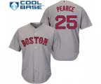 Boston Red Sox #25 Steve Pearce Replica Grey Road Cool Base Baseball Jersey