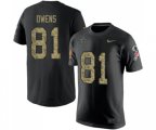 Dallas Cowboys #81 Terrell Owens Black Camo Salute to Service T-Shirt