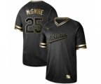 Oakland Athletics #25 Mark McGwire Authentic Black Gold Fashion Baseball Jersey