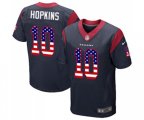 Houston Texans #10 DeAndre Hopkins Elite Navy Blue Home USA Flag Fashion Football Jersey