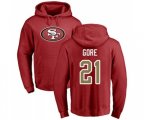 San Francisco 49ers #21 Frank Gore Red Name & Number Logo Pullover Hoodie