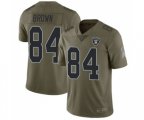 Oakland Raiders #84 Antonio Brown Limited Olive 2017 Salute to Service Football Jersey