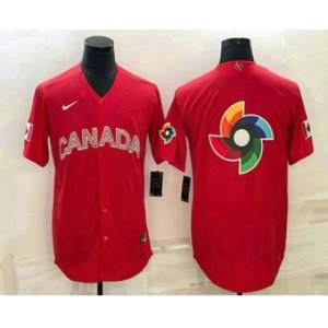 Canada Baseball 2023 Red World Big Logo Classic Stitched Jerseys