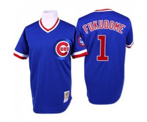 Chicago Cubs #1 Kosuke Fukudome Replica Blue Throwback Baseball Jersey