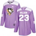 Pittsburgh Penguins #23 Scott Wilson Authentic Purple Fights Cancer Practice NHL Jersey