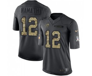 Los Angeles Rams #12 Joe Namath Limited Black 2016 Salute to Service Football Jersey