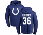 Indianapolis Colts #36 Derrick Kindred Royal Blue Name & Number Logo Pullover Hoodie