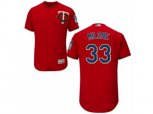 Minnesota Twins #33 Justin Morneau Scarlet Flexbase Authentic Collection MLB Jersey