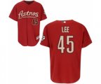 Houston Astros #45 Carlos Lee Authentic Red Baseball Jersey