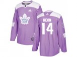 Toronto Maple Leafs #14 Dave Keon Purple Authentic Fights Cancer Stitched NHL Jersey