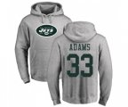 New York Jets #33 Jamal Adams Ash Name & Number Logo Pullover Hoodie