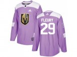 Vegas Golden Knights #29 Marc-Andre Fleury Purple Authentic Fights Cancer Stitched NHL Jersey