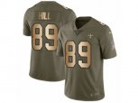 New Orleans Saints #89 Josh Hill Limited Olive Gold 2017 Salute to Service NFL Jersey