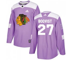 Chicago Blackhawks #27 Adam Boqvist Authentic Purple Fights Cancer Practice NHL Jersey