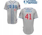 Chicago Cubs #41 John Lackey Replica Grey Alternate Road Cool Base Baseball Jersey