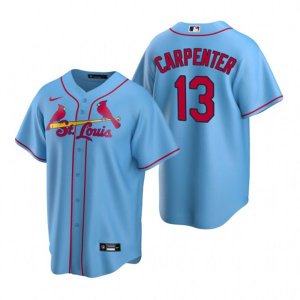 Nike St. Louis Cardinals #13 Matt Carpenter Light Blue Alternate Stitched Baseball Jersey