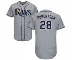 Tampa Bay Rays #28 Daniel Robertson Grey Road Flex Base Authentic Collection Baseball Jersey