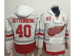 Detroit Red Wings #40 Henrik Zetterberg White Name & Number Pullover NHL Hoodie