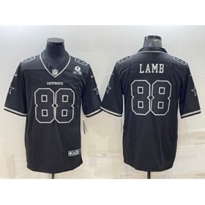 Dallas Cowboys #88 CeeDee Lamb Black With 1960 Patch Limited Stitched Football Jersey
