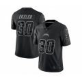 Los Angeles Chargers #30 Austin Ekeler Black Reflective Limited Stitched Football Jersey