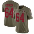 San Francisco 49ers #64 Jonathan Cooper Limited Olive 2017 Salute to Service NFL Jersey